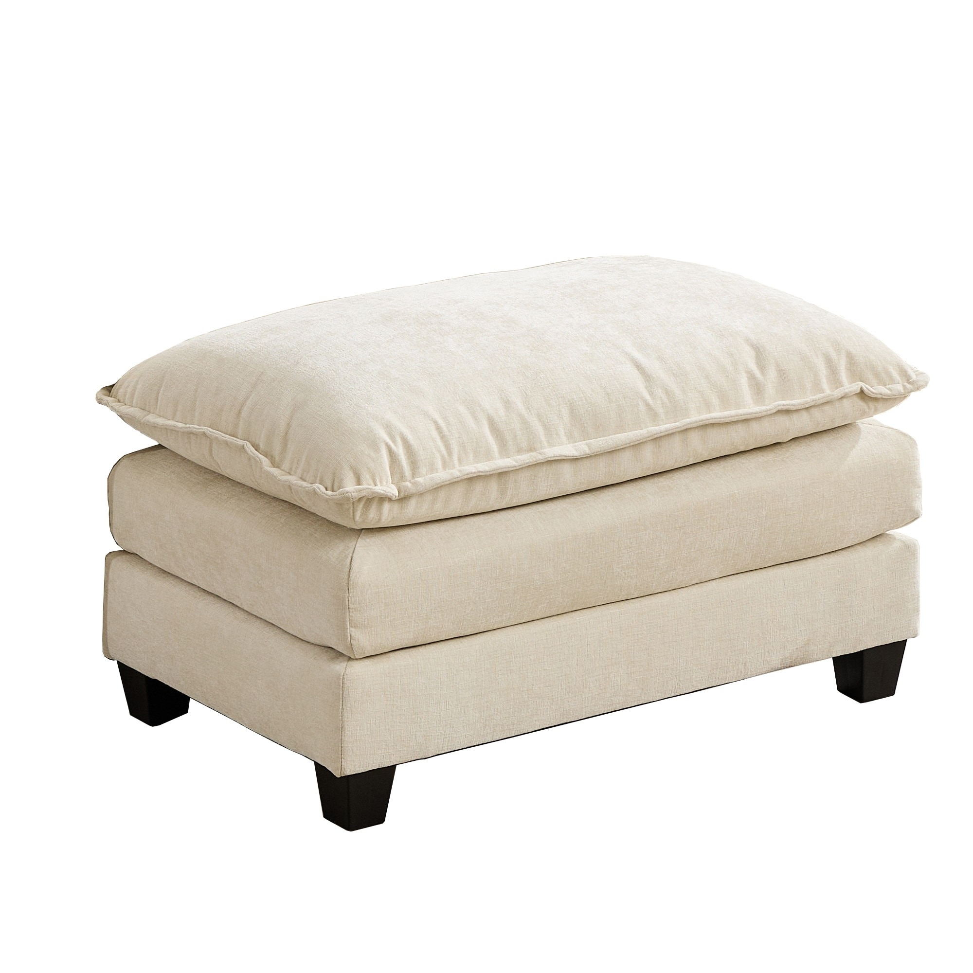 Roomfitters Large Upholstered Ottoman Footrest, Rectangular Padded Coffee Table Stool for Living Room and Bedroom