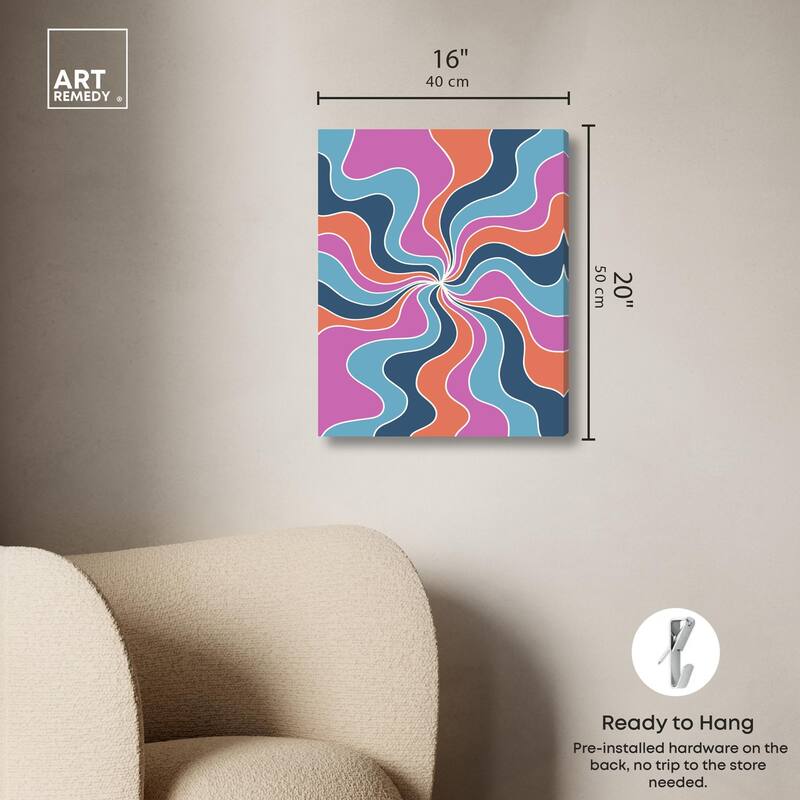 Carnaval Retro Curves Canvas by Art Remedy, Gallery Wrapped
