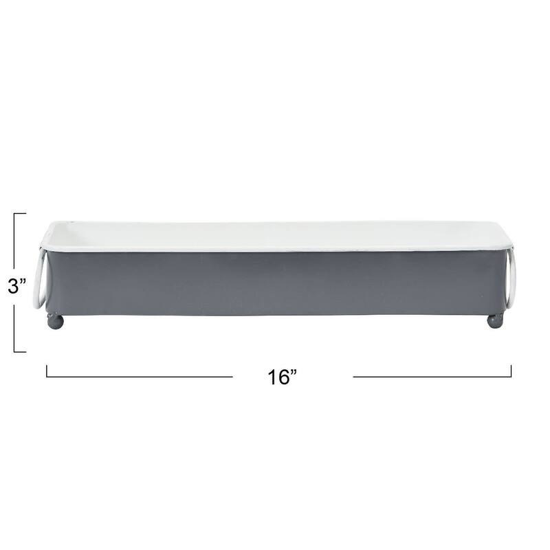 Decorative Metal Tray with 2 Handles