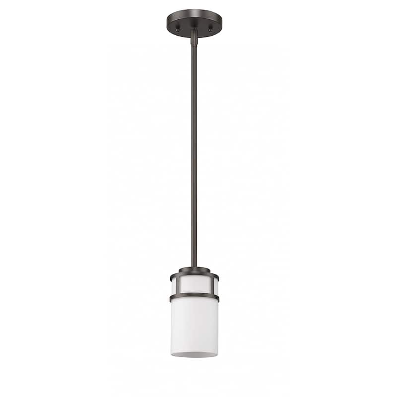 HomeRoots Brushed Bronze Minimalist Cylindrical Hanging Light - 4.75' X '6.75' X '4.75