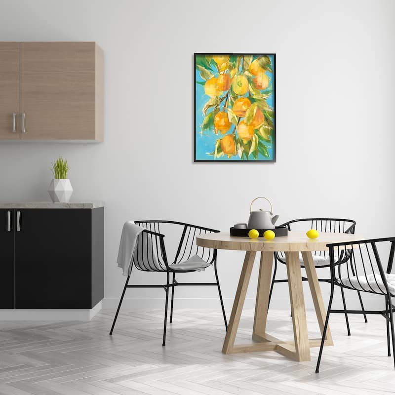 Stupell Ripe Lemon Tree Distortion Yellow Blue Green Framed Wall Art