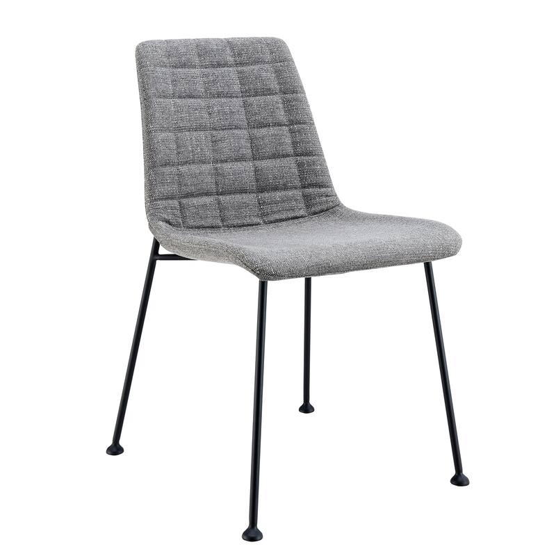 Elma Side Chair in Black Fabric with Matte Black Frame and Legs - Set of 2
