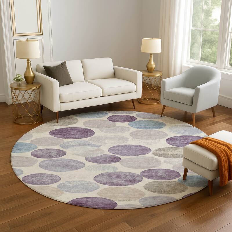 Premium Washable Super Soft Casual Contemporary Mayfield Rug - Plum - 8' x 8'