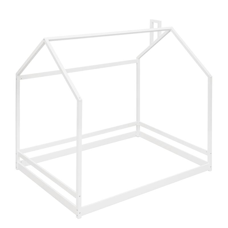 Wooden Twin/Full Size House Bed for Kids, Playhouse Design with Roof, Perfect for Sleep & Play