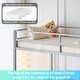 preview thumbnail 27 of 25, Twin Square Tube Raised Bed With Table Outlet LED Light Strip Iron Bed USA