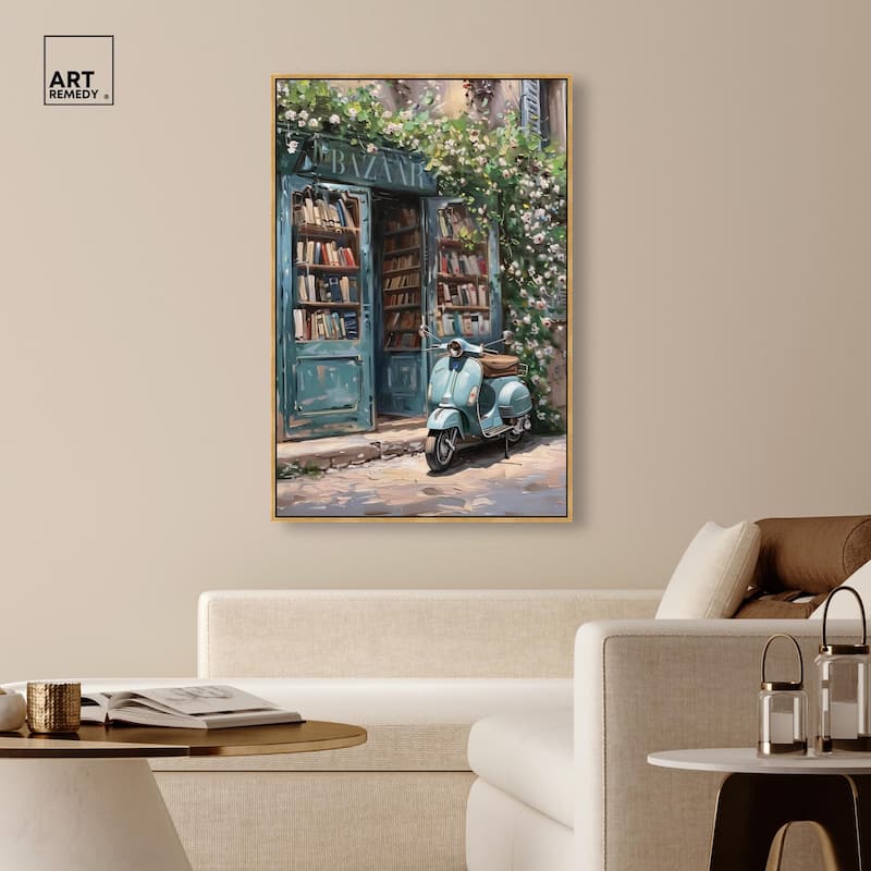 Quaint Bookstore Canvas by Art Remedy