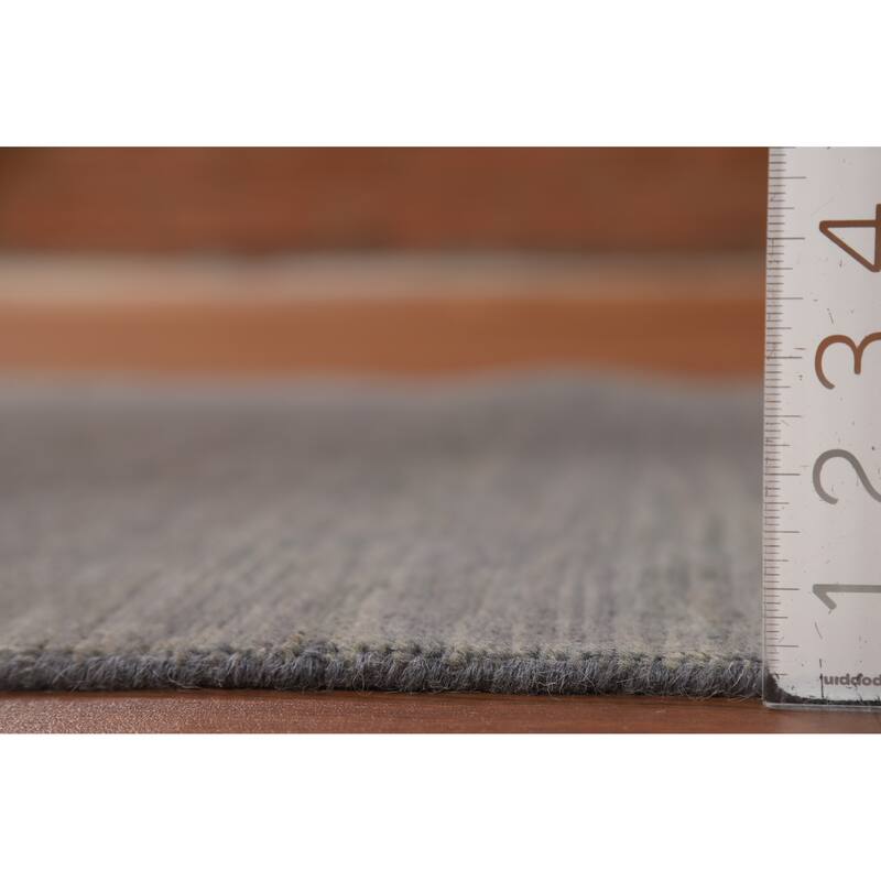 Modern Gray Gabbeh Oriental Rug Hand-Knotted Wool Carpet - 3'4" x 4'9"