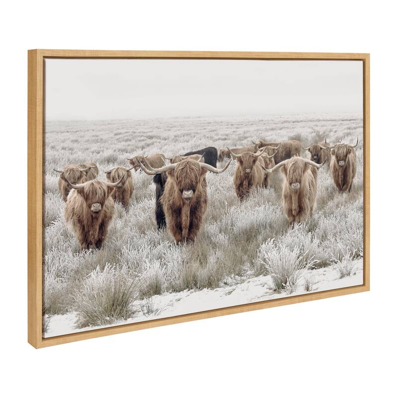 Kate and Laurel Sylvie Cows Canvas Art Set by The Creative Bunch Studio