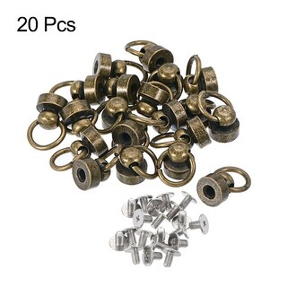 8x8mm Pull Ring Rivets Studs Round Head for DIY Bronze Tone 20pcs ...