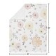preview thumbnail 4 of 3, Yellow Pink Watercolor Floral Girl Baby Receiving Security Swaddle Blanket - Blush Peach Grey Shabby Chic Rose Flower Farmhouse