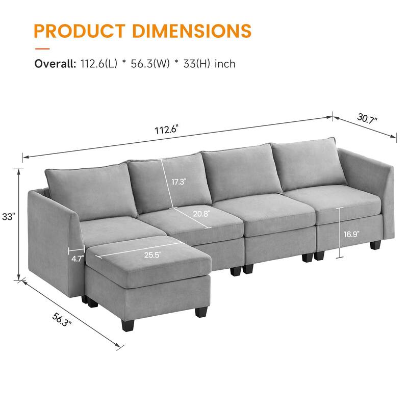 Sectional Sofa with Storage Seats