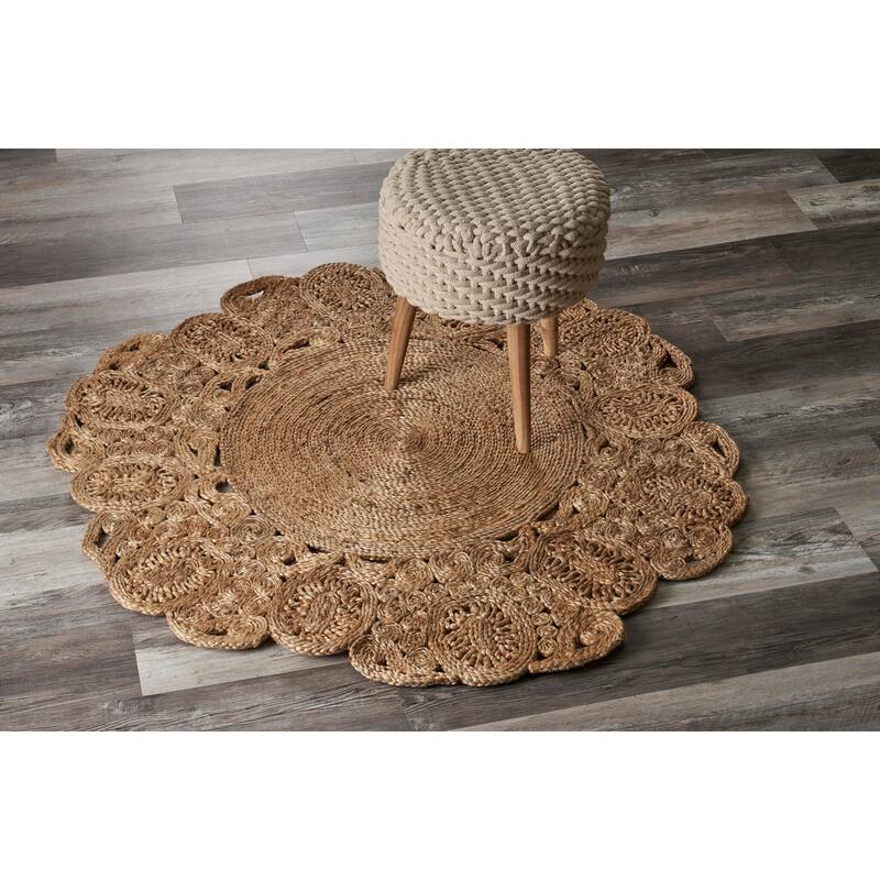Sevita Organic Jute Medallion Area Rug, Natural