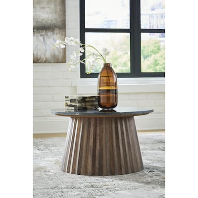 Signature Design by Ashley Ceilby Black/Brown Accent Coffee Table - 26" W x 26" D x 15" H
