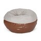 preview thumbnail 2 of 3, Maxi 5 Foot Two color Fabric and Faux Leather Rounded Bean Bag