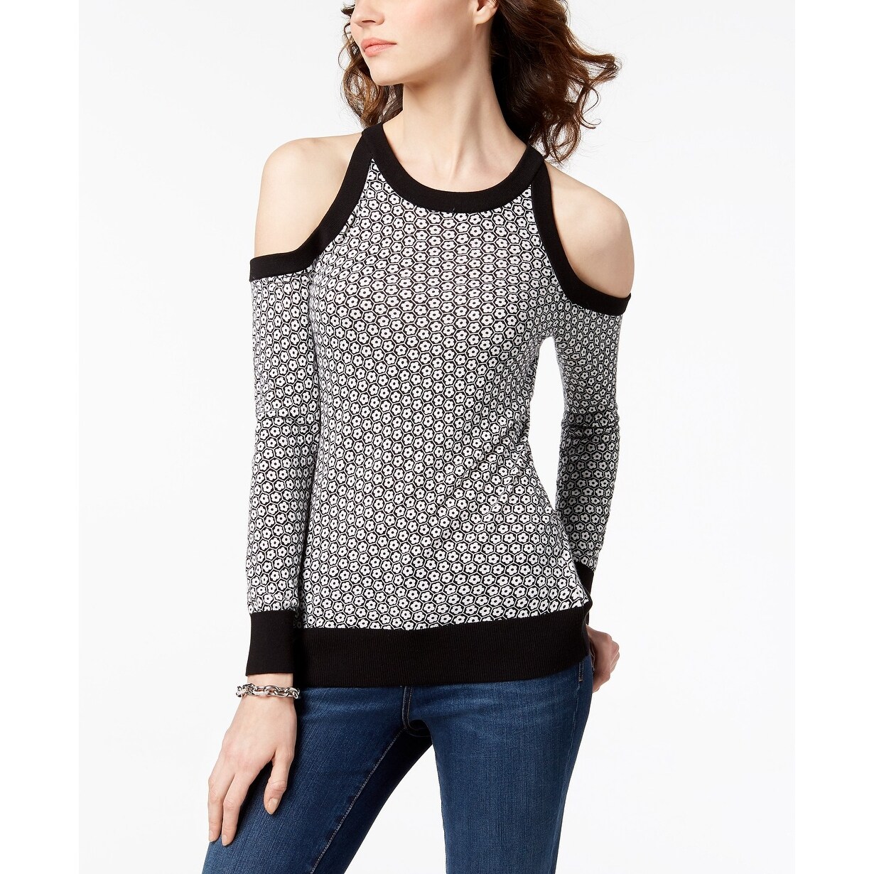 michael kors cold shoulder sweater