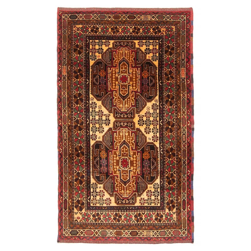 Teimani Brown Rug 2'8" x 4'10" - 2'8 x 4'10 - Brown - 2'8 x 4'10