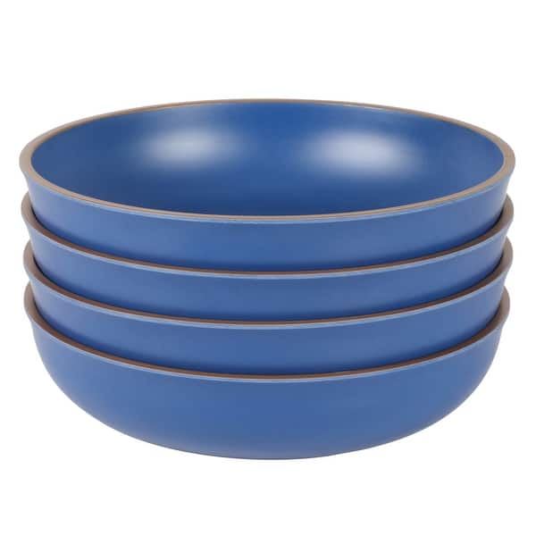 slide 2 of 4, 4 Piece 8.5 Inch Melamine Dinner Bowl Set In Blue Blue