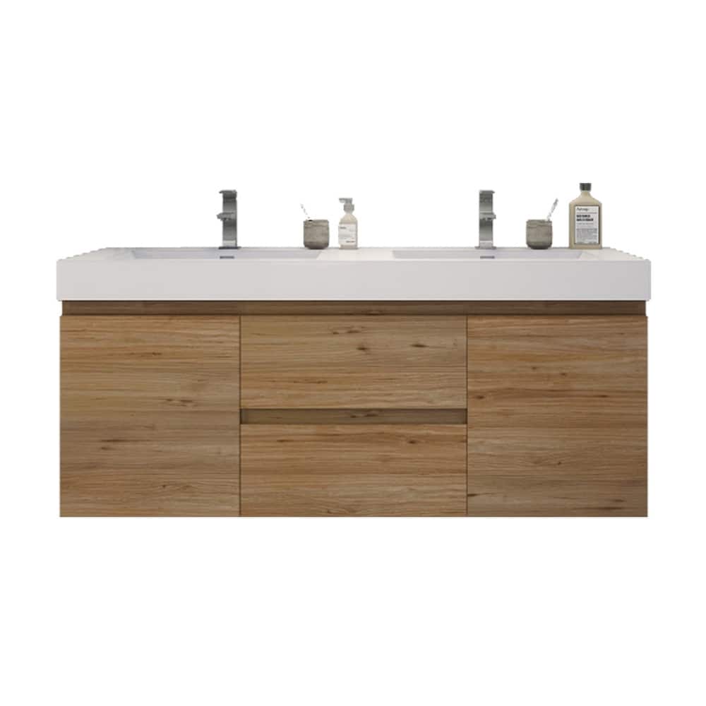 Baillie 60'' Wall-Mounted Vanity with Double Reinforced Acrylic Sink