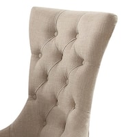 Casey Beige and Weathered Espresso Tufted Back Arm Chairs (Set of 2 ...