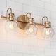 preview thumbnail 10 of 9, Bela Modern Gold 3-Light Bathroom Vanity Light Globe Glass Wall Sconces - L22"x W7"x H9"
