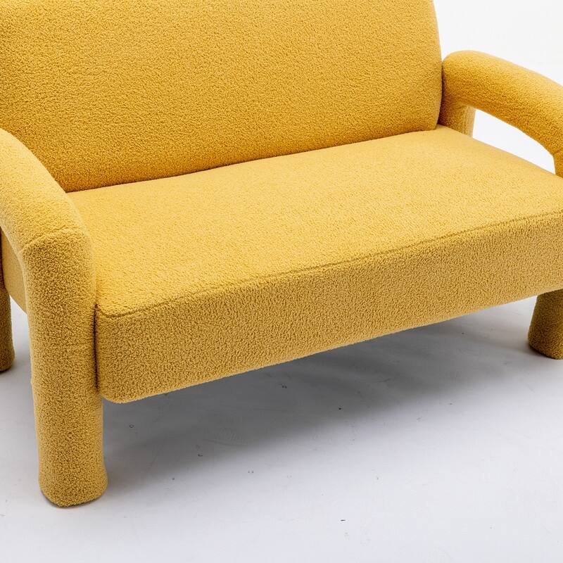 SEYNAR Mid-Century Modern Boucle 51'' Solid Wood Curved Sofa