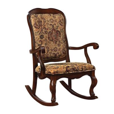 Fabric and Wood Rocking Chair in Cherry