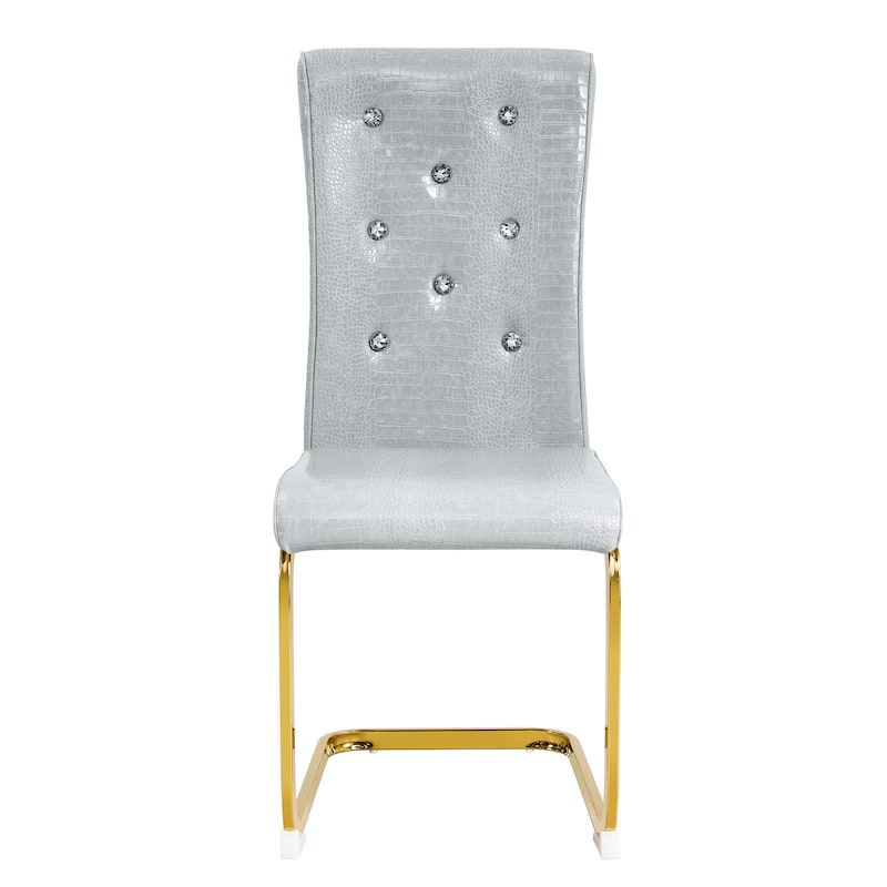 Set of 2 Dining Chair Side Chair Kitchen Chair Leisure Chair Lounge Chair Gray Gold Office Chair Armless Chair