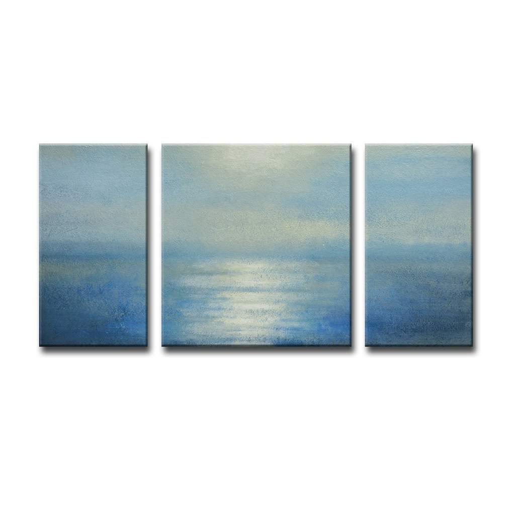 'Coastal Sunrise' 3 Piece Wrapped Canvas Wall Art Set by Norman Wyatt Jr.