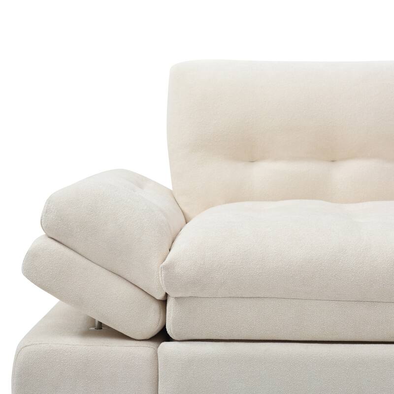 3 in 1 Recliner Sofa Pull Out Sleeper Sofa Bed Linen Loveseat Armchair