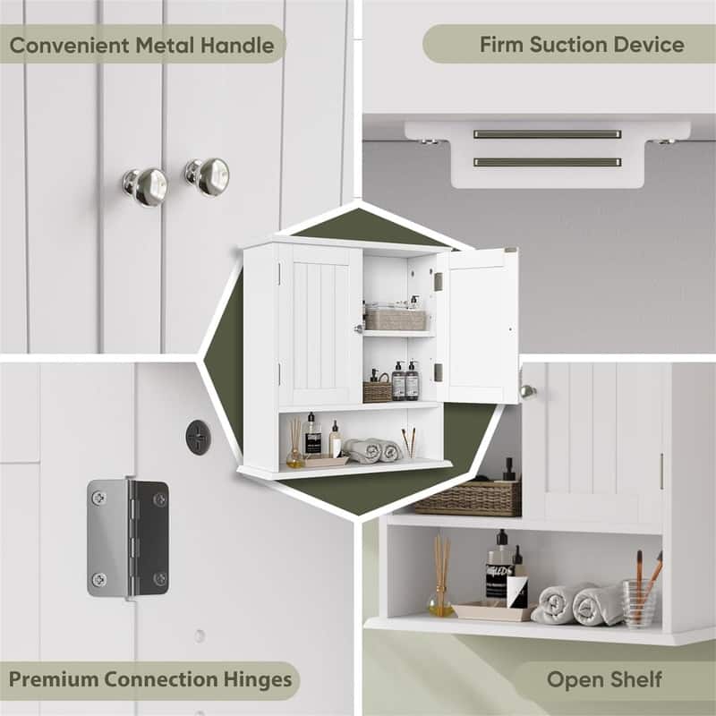 Bathroom Cabinet Wall Mounted - 7.8"D x 21.5"W x 23.6"H