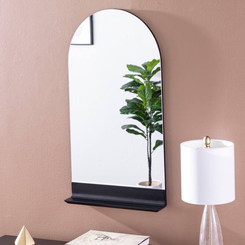 SEI Furniture Badden Decorative Mirror w/ Shelf - Black