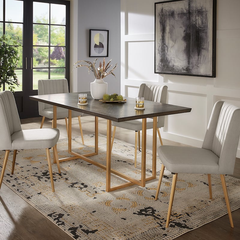 Denver Charcoal Brown and Gold 68" Rectangular Dining Table from iNSPIRE Q Modern