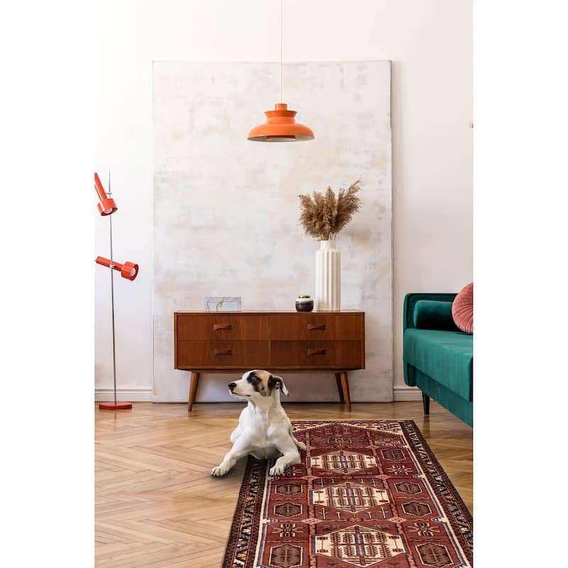 ECARPETGALLERY Hand-knotted Andelz Red Wool Rug - 3'9 x 9'10