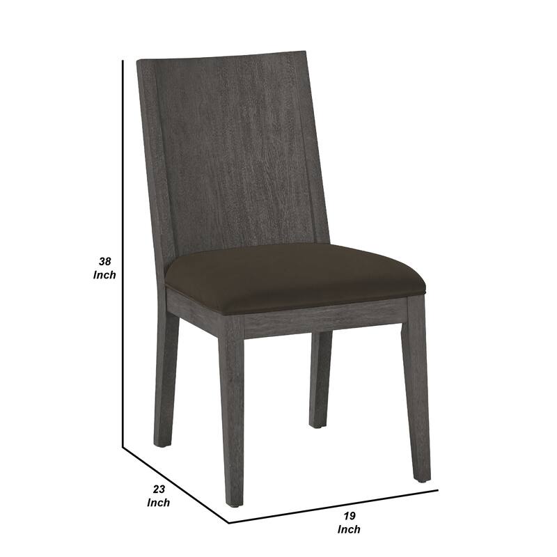 Axel 38 Inch Mahogany Wood Dining Chair with Panel Back, Gray