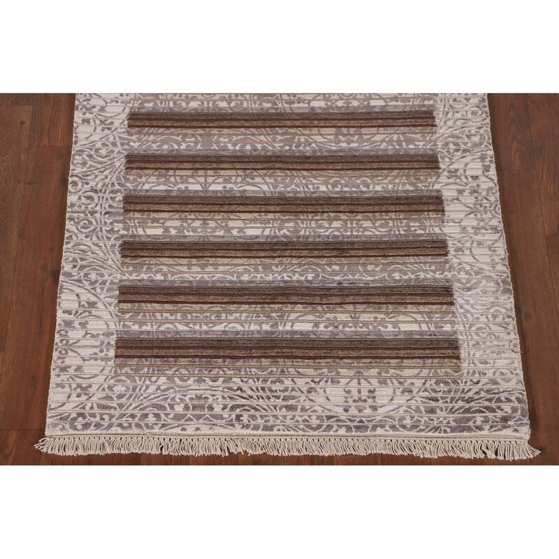 Modern Oriental Accent Rug Handmade Abstract Wool Carpet - 2'9"x 4'8"