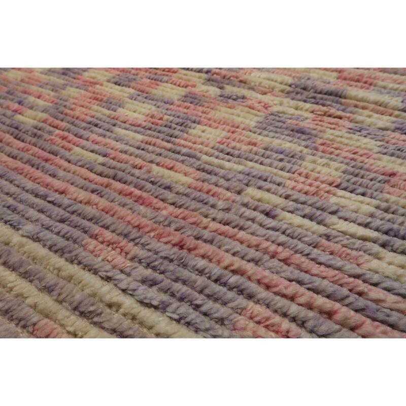 8x10 Tibetano Hand Knotted Wool Ivory Modern & Contemporary Boho Rug - 8' x 10'