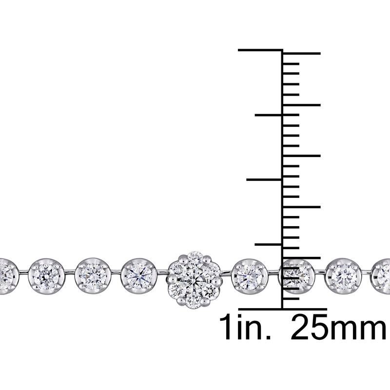 Miadora 18k White Gold Multi-Row Diamond Necklace 16 1/7 or 27 1/7ct TDW