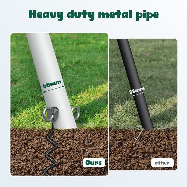 dimension image slide 2 of 4, Hapfan 7.3ft Tall 600lb Heavy Duty Swing Set with 1 Platform Swing, 2 Belt Swings,A Frame Metal Swing Set