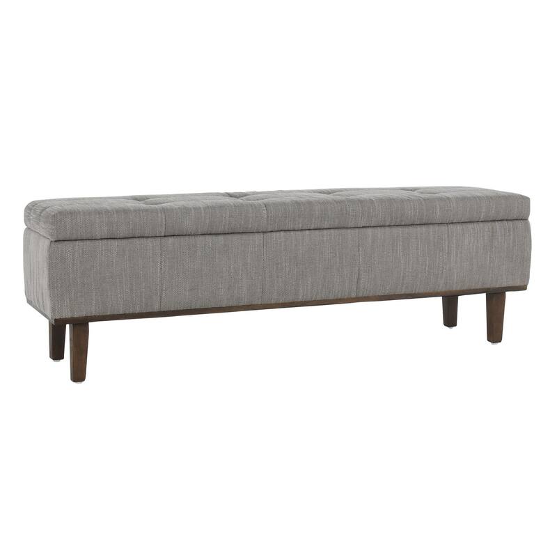 Louise Tufted Storage Bench, Gray 54" By Kosas Home