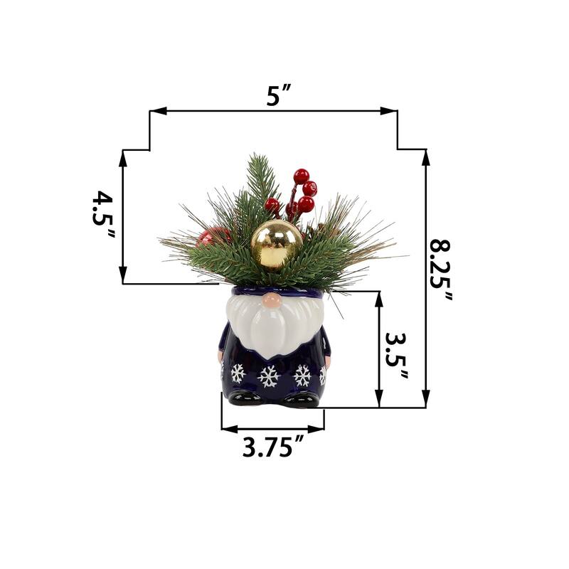 Xmas Mix in Gnome Ceramic Pot