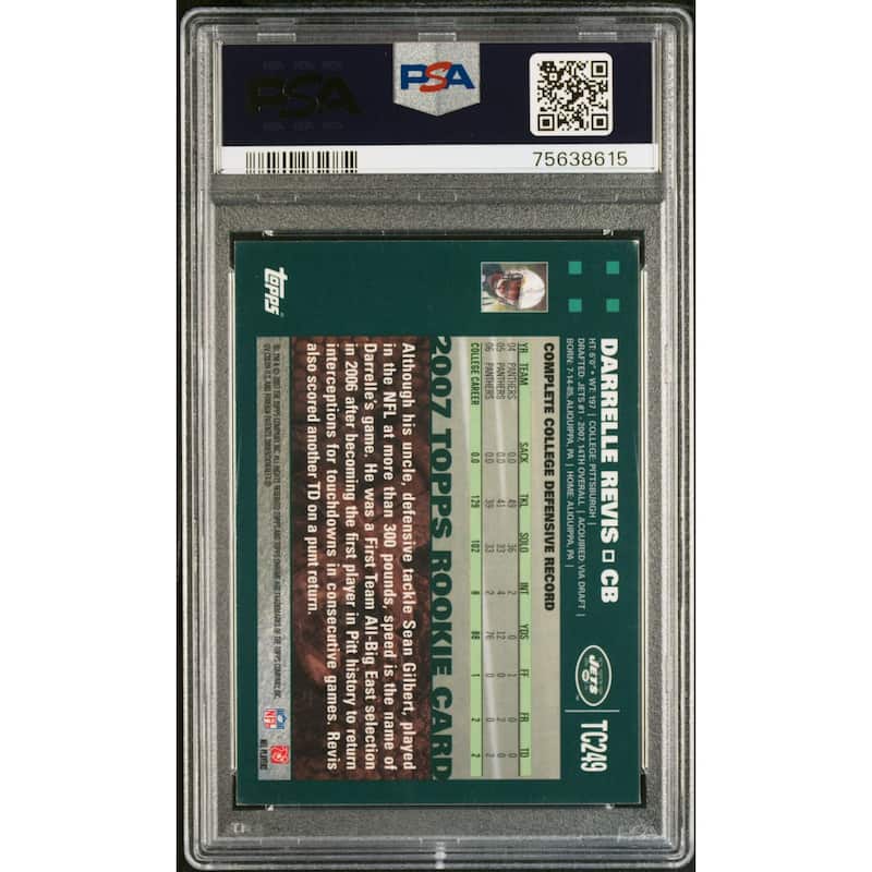 Darrelle Revis 2007 Topps Chrome Signed Rookie Card #TC249 Auto Graded PSA 9 - 8'6" x 11'6"