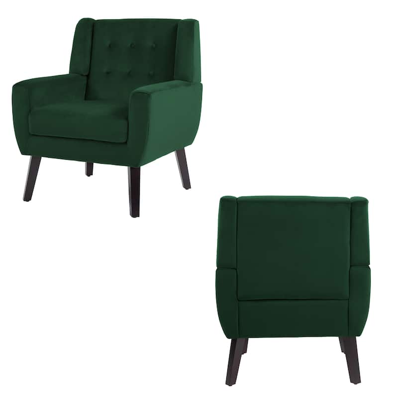 Set of 2 Velvet Living Room Accent Chair Upholstered Armchair