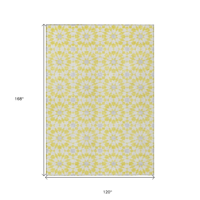 HomeRoots Floral Medallion Transitional Rectangle Outdoor Rug
