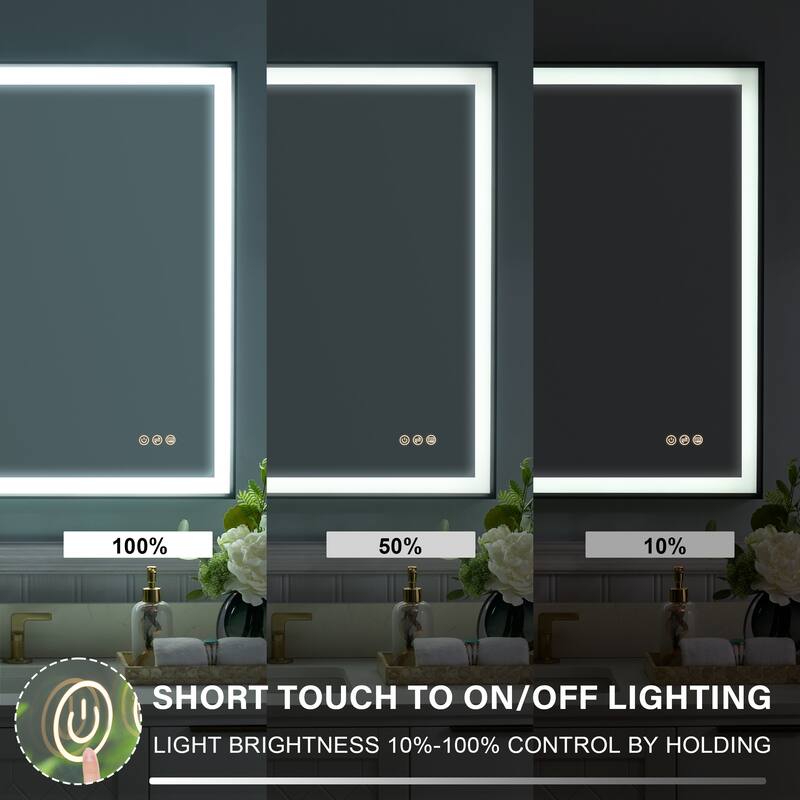Wall Mounted Bathroom Heavy Duty Framed LED Mirror With bright light And And Memory Function