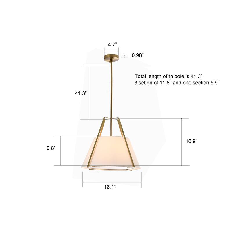 1-Light Single Pendant, Modern & Elegant Design - 18