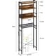 Freestanding 4-Tier Wooden Over The Toilet Storage Shelf with Hooks ...
