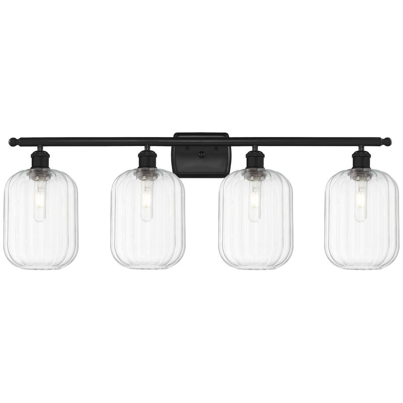 Innovations Lighting Endless Possibilities Ballston - Preston - 4 Light 37" Jar Shade Bath Vanity Light - Clear/Matte Black