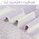 preview thumbnail 5 of 4, Cozy Line Lilac Purple Green Stripe Polka Dot Checker White Ruffle Patchwork Cotton Reversible Quilt Bedding Set