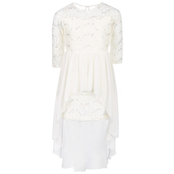 sequin hearts high low dress