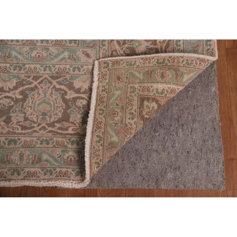 Hand Knotted Oriental 100% Wool Carpet Traditional Floral Pink Mashad Area Rug - 12' 3'' X 9' 4''